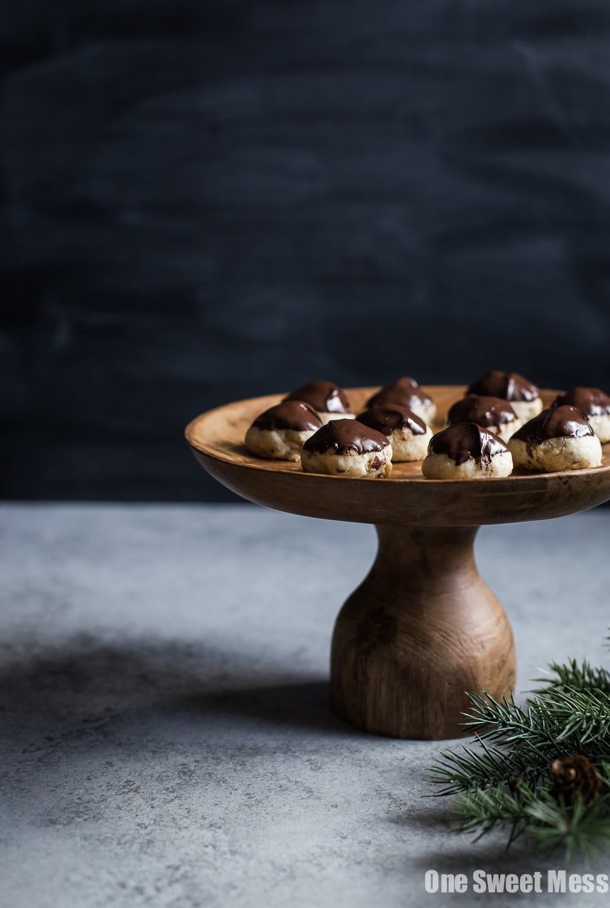 Chocolate Dipped Hazelnut Sandies