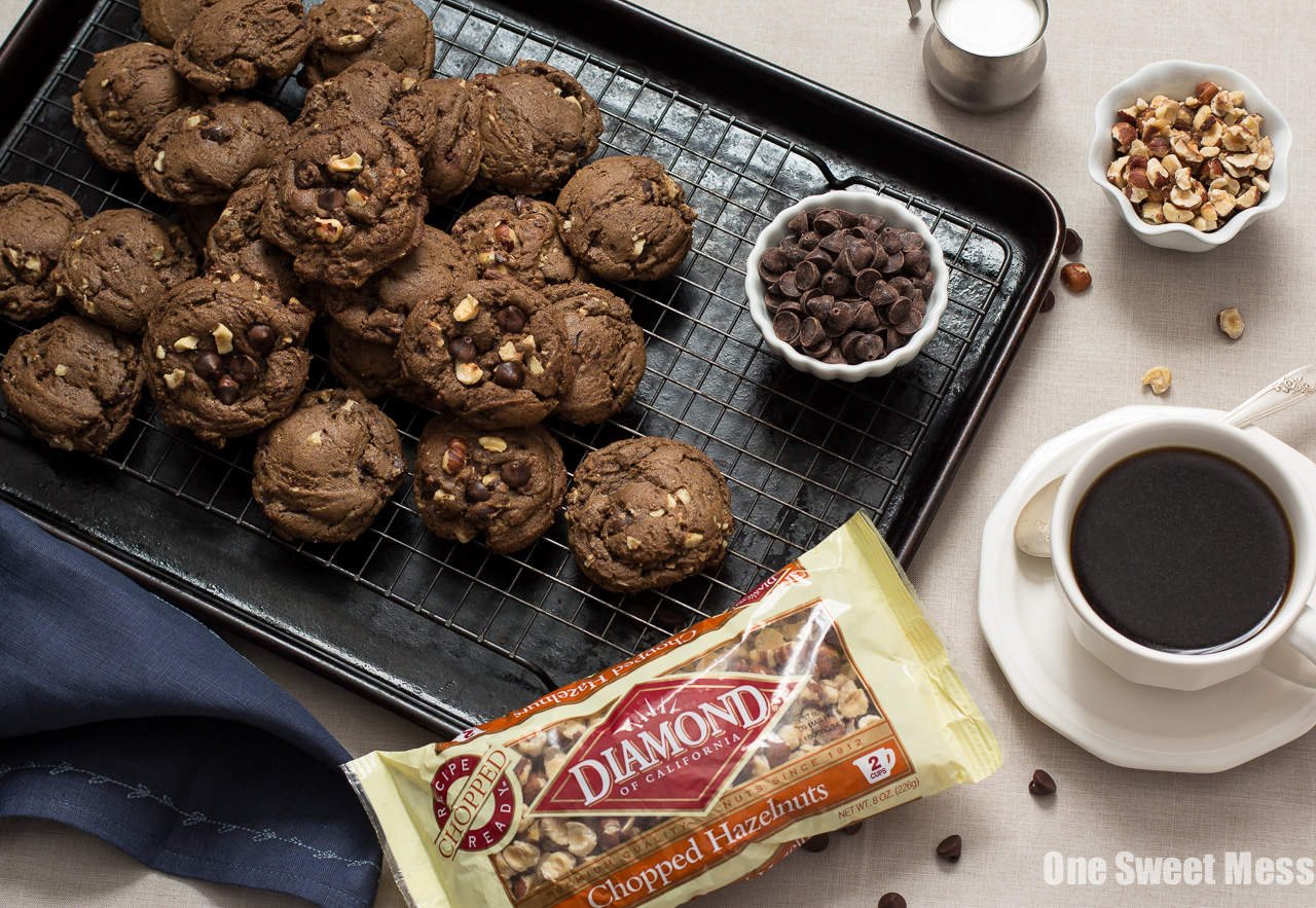 Chocolate Espresso Toasted Hazelnut Cookies