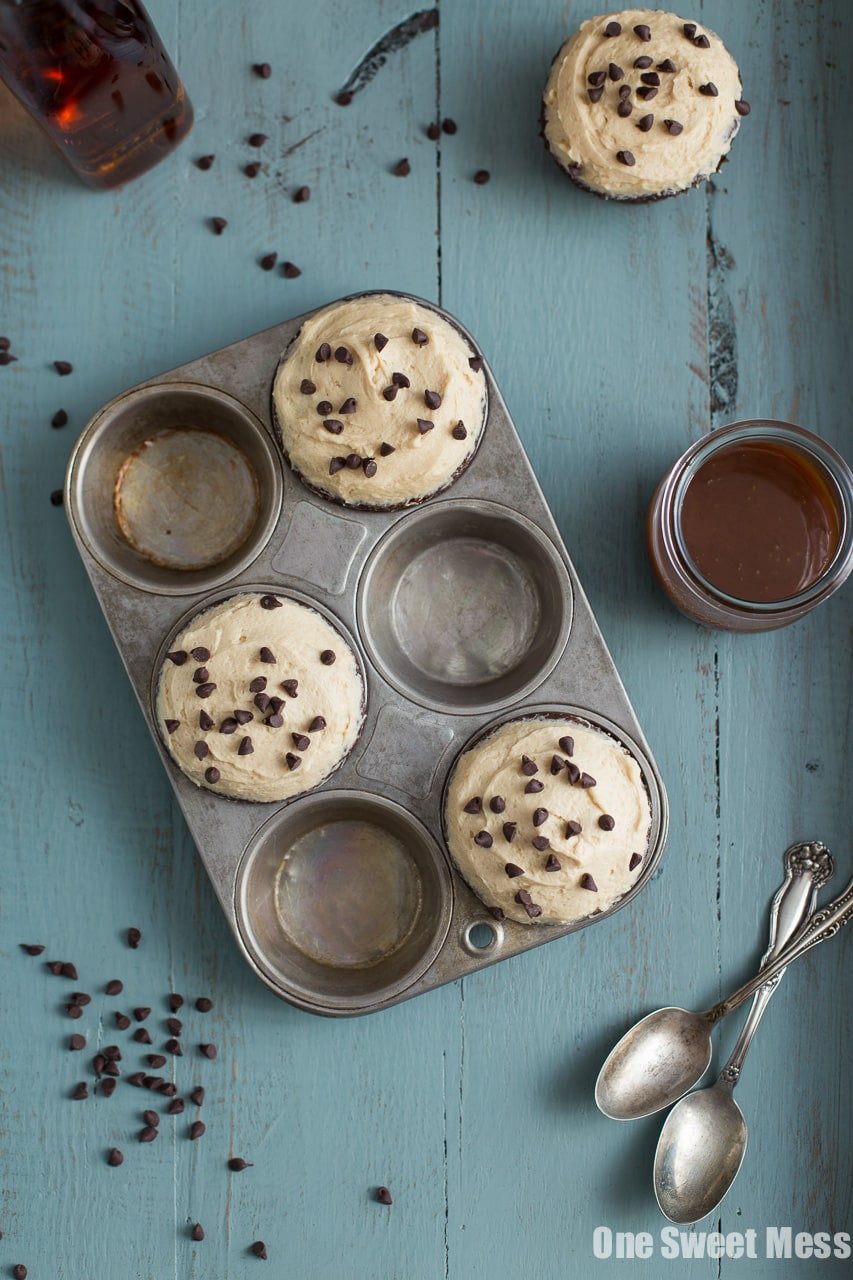 Chocolate Stout Cupcakes with Whiskey Caramel Buttercream