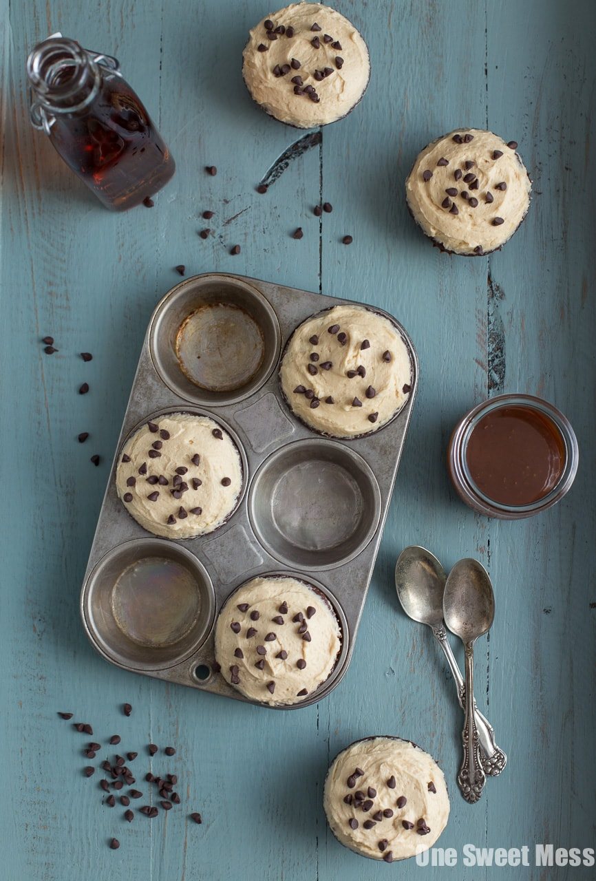 Chocolate Stout Cupcakes with Whiskey Caramel Buttercream