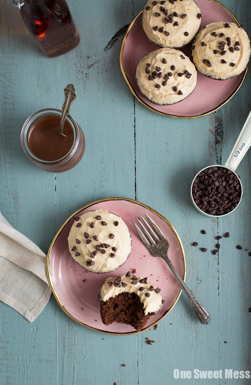 Chocolate Stout Cupcakes with Whiskey Caramel Buttercream