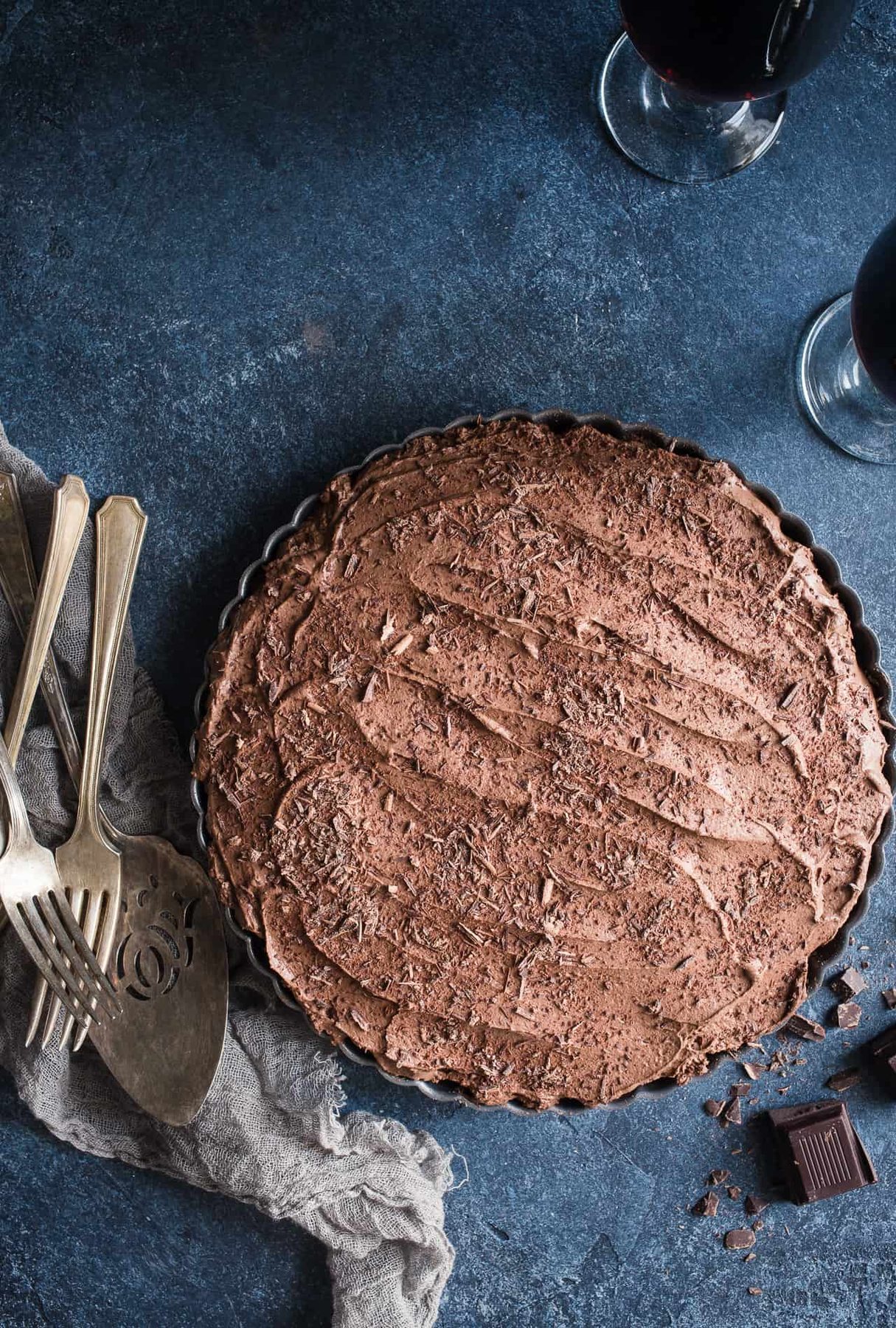 Chocolate Stout Mousse Tart with Pretzel Peanut Crust {Gluten-Free}