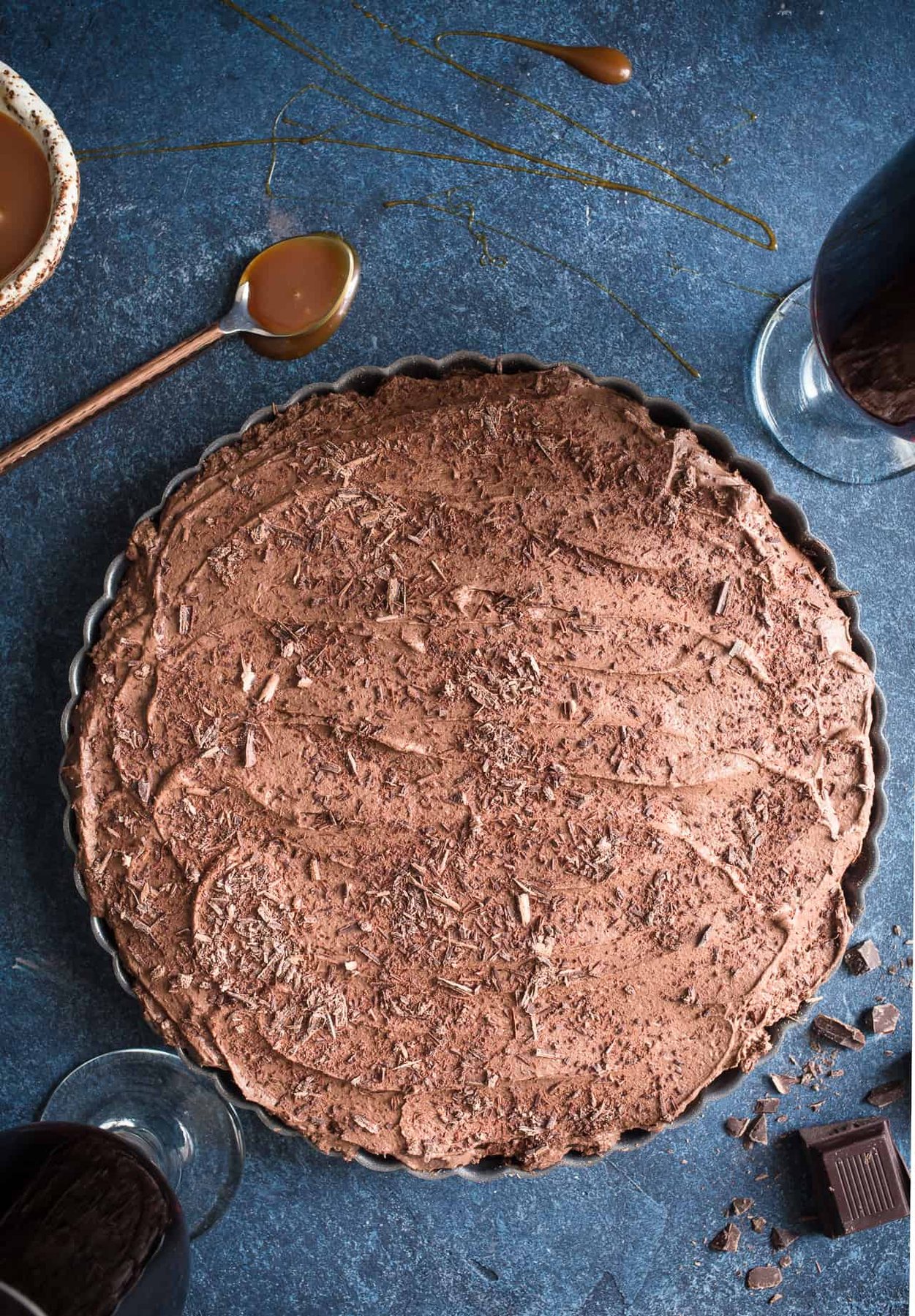 Gluten-Free Chocolate Stout Mousse Tart with Pretzel Peanut Crust