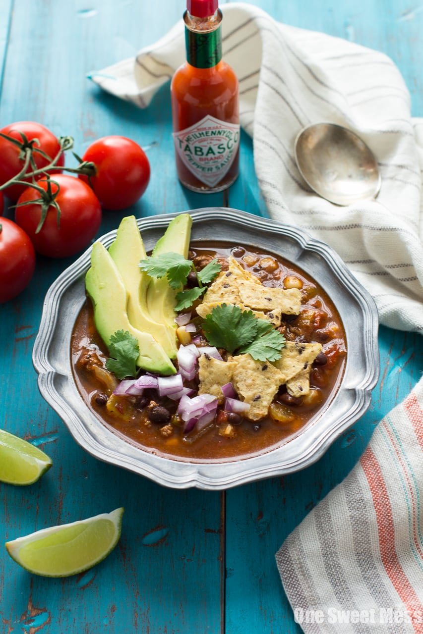 Chorizo Taco Soup {with the works!}