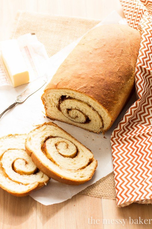 Cinnamon Swirl Loaves Bread Recipe | www.themessybakerblog.com