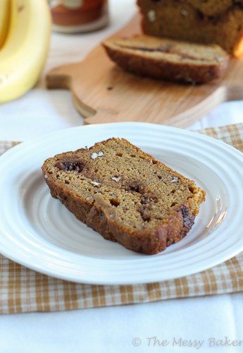 Pumpkin Banana Bread | www.themessybakerblog.com-4608