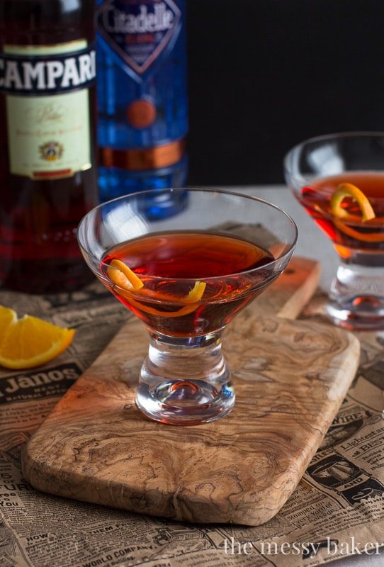 Classic Negroni Cocktail | A mixture of gin, campari, and sweet vermouth.