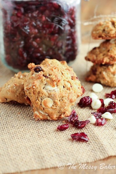 Cranberry White Chocolate Chip Oat Cookies {www.themessybakerblog.com}-5210