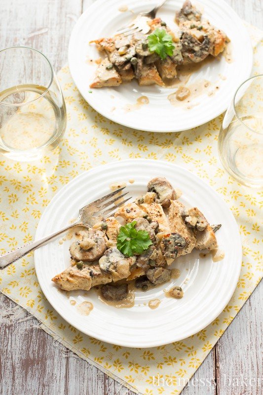 Creamy Dijon Chicken with Mushrooms | www.themessybakerblog.com