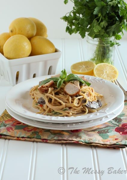 Creamy Parmesan Pasta with Chicken & Mushrooms {www.themessybakerblog.com}-6239