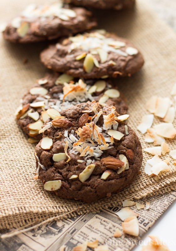 Double Chocolate Almond Joy Cookies