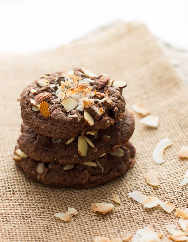 Double Chocolate Almond Joy Cookies