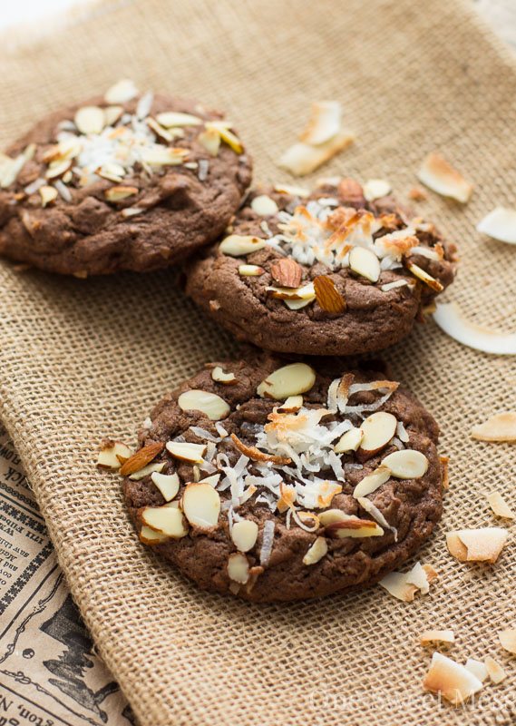 Double Chocolate Almond Joy Cookies