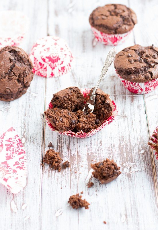 Double Chocolate Chip Muffins | www.themessybakerblog.com
