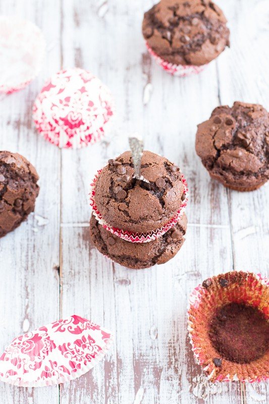 Double Chocolate Chip Muffins | www.themessybakerblog.com