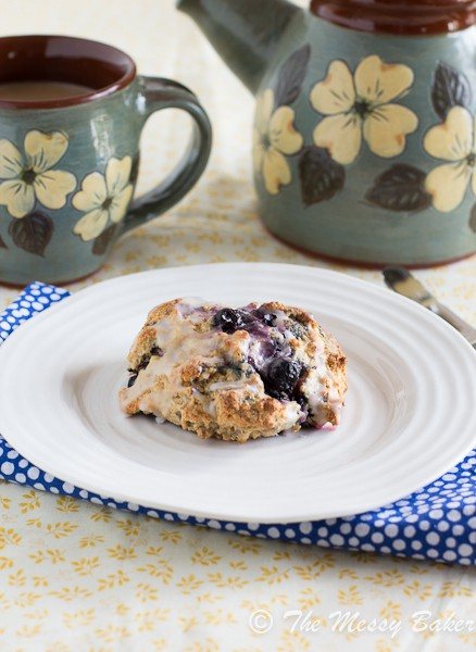 Blueberry Lemon Scones | www.themessybakerblog.com -6965