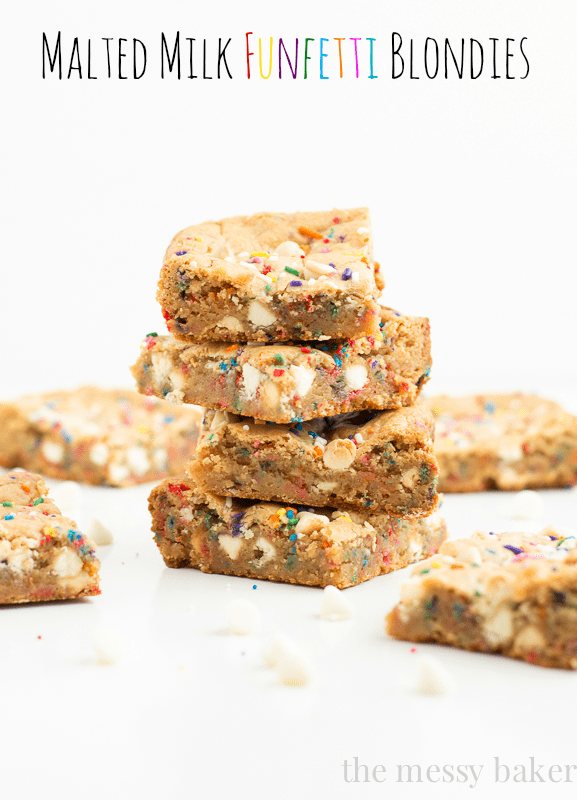 Malted Milk Funfetti Blondies