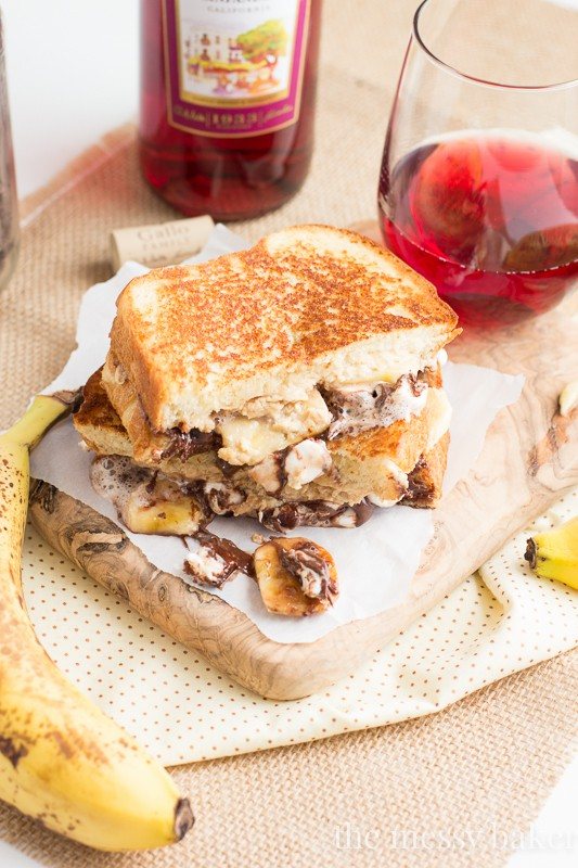 Funky Monkey Dessert Grilled Cheese | www.themessybakerblog.com