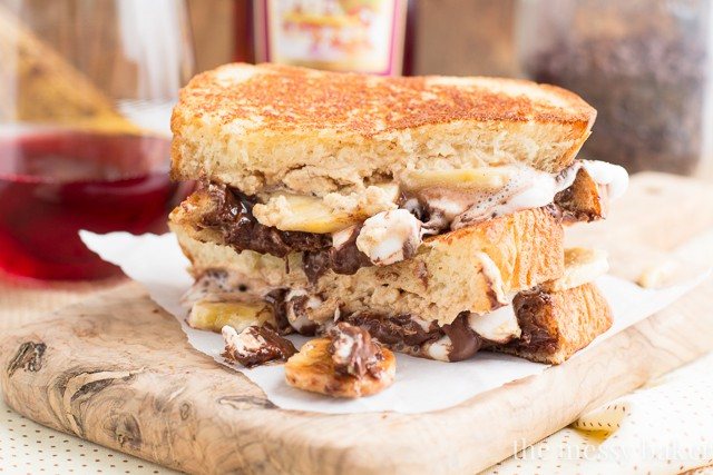 Funky Monkey Dessert Grilled Cheese | www.themessybakerblog.com