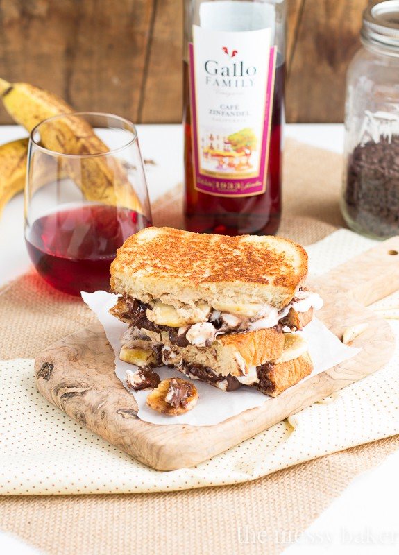 Funky Monkey Dessert Grilled Cheese | www.themessybakerblog.com