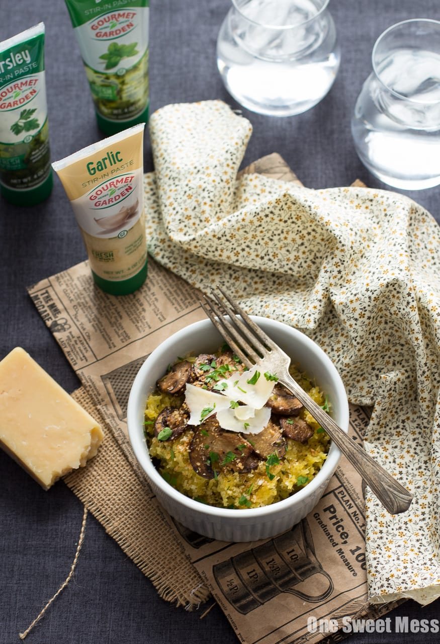Garlic & Herb Spaghetti Squash with Mushrooms