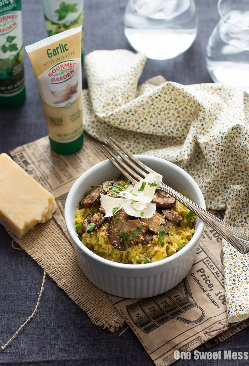 Garlic & Herb Spaghetti Squash with Mushrooms