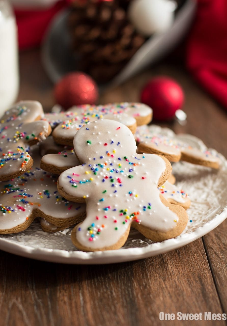 Glazed Gingerbread Men: These warm, spicy cookies are easy to make and eat! They get dipped in a sweet, creamy glaze and topped with festive sprinkles.