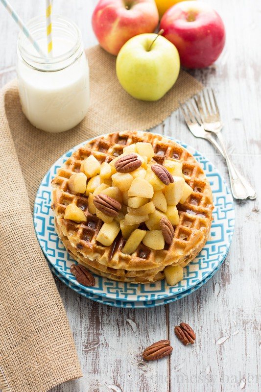 Gluten-Free Cinnamon Chip Waffles with Caramelized Apples
