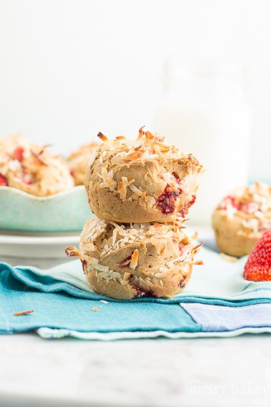 Gluten-Free Strawberry-Coconut Muffins | www.themessybakerblog.com
