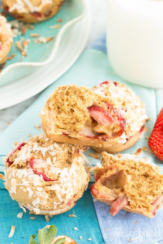 Gluten-Free Strawberry-Coconut Muffins | www.themessybakerblog.com