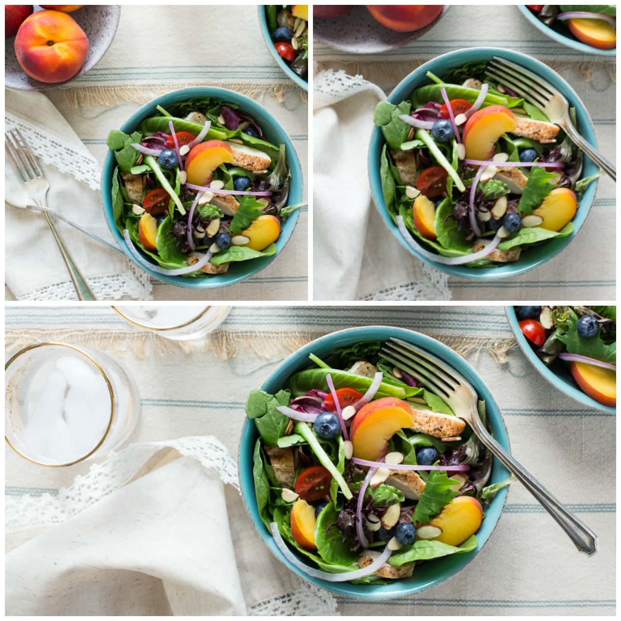 Grilled Chicken & Peach Salad with Honey Peach Vinaigrette