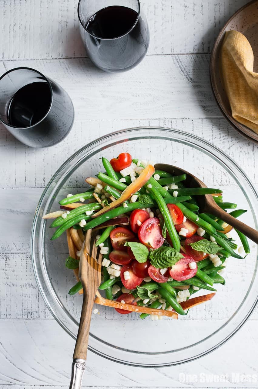 Grilled Corn, Red Pepper and Green Bean Salad {Gluten-Free + Vegan}