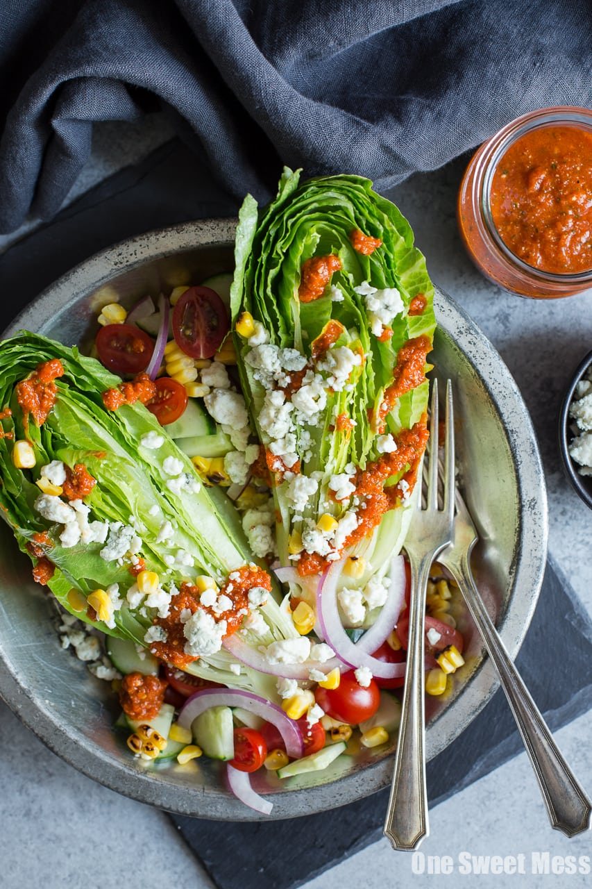 Grilled Corn & Tomato Salad with Roasted Red Pepper Vinaigrette
