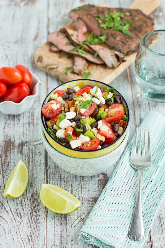 Grilled Flank Steak with Corn & Black Bean Salad