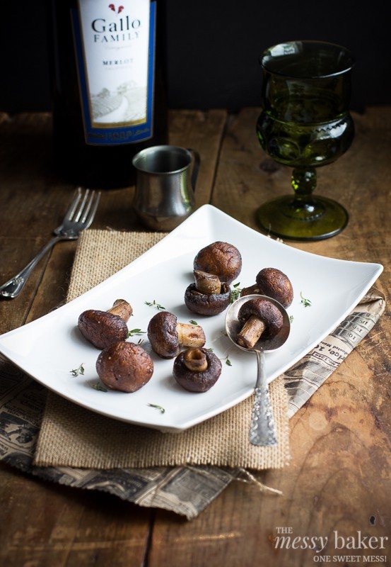 Grilled Mushrooms with Merlot Reduction | www.themessybakerblog.com
