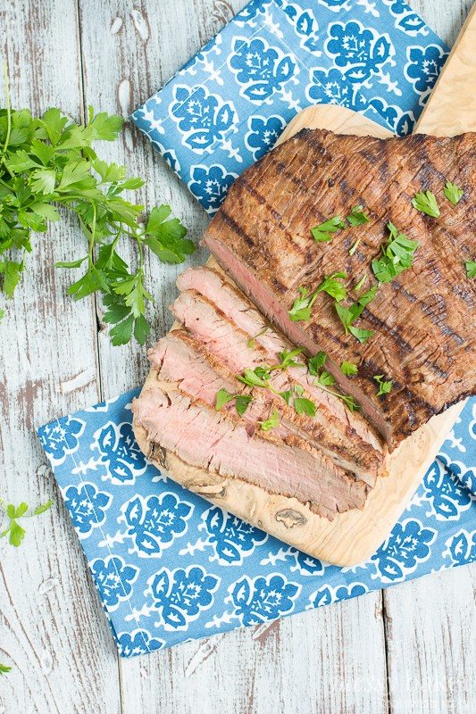 Grilled Tequila Chipotle Flank Steak | www.themessybakerblog.com