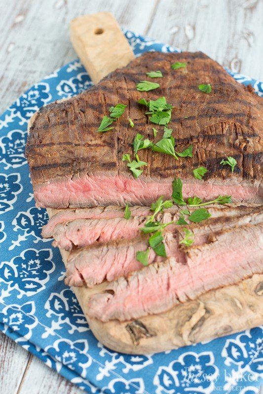 Grilled Tequila Chipotle Flank Steak | www.themessybakerblog.com