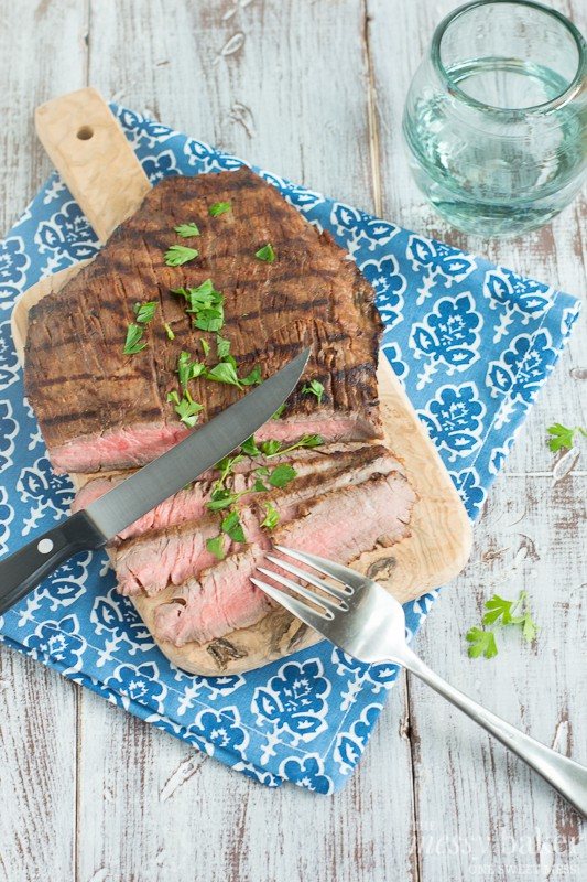 Grilled Tequila Chipotle Flank Steak | www.themessybakerblog.com