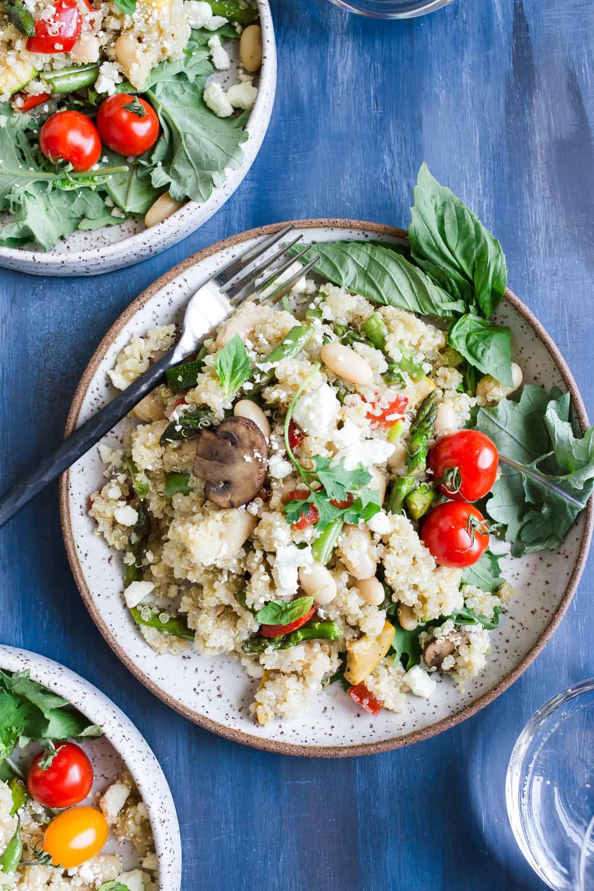 Grilled Vegetable Quinoa Salad with Basil Balsamic Vinaigrette {Gluten-Free, Vegan Option}