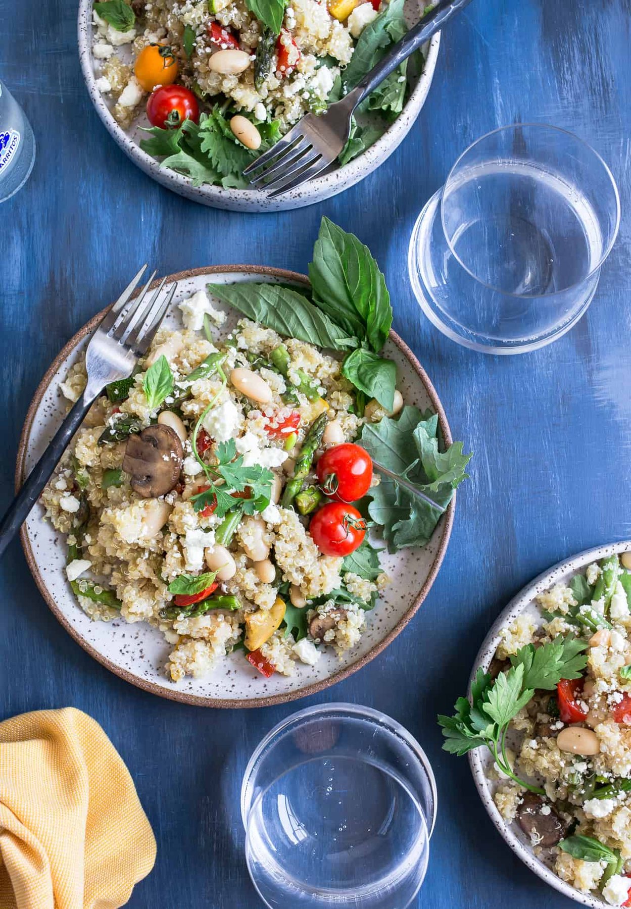 Grilled Vegetable Quinoa Salad with Basil Balsamic Vinaigrette {Gluten-Free, Vegan Option}