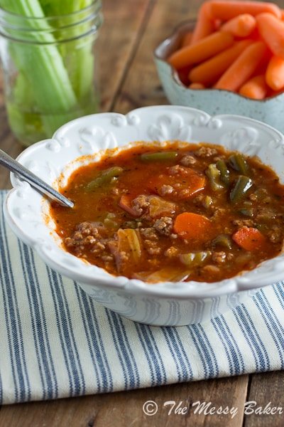 Ground Turkey & Veggie Soup {www.themessybakerblog.com}-6489