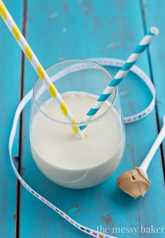 Peanut Butter Banana Smoothie from www.themessybakerblog.com