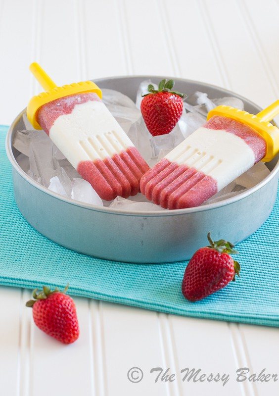 Strawberry Pineapple Cheesecake Popsicles | www.themessybakerblog.com-7414