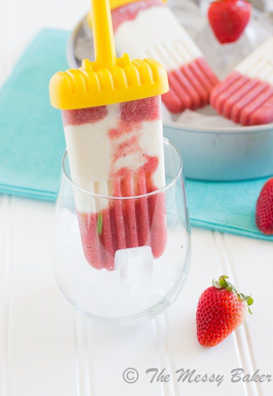 Strawberry Pineapple Cheesecake Popsicles | www.themessybakerblog.com-7410