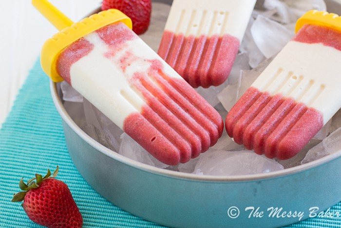 Strawberry Pineapple Cheesecake Popsicles | www.themessybakerblog.com-7404