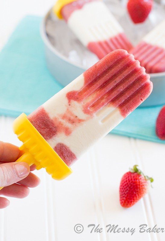Strawberry Pineapple Cheesecake Popsicles | www.themessybakerblog.com-7412