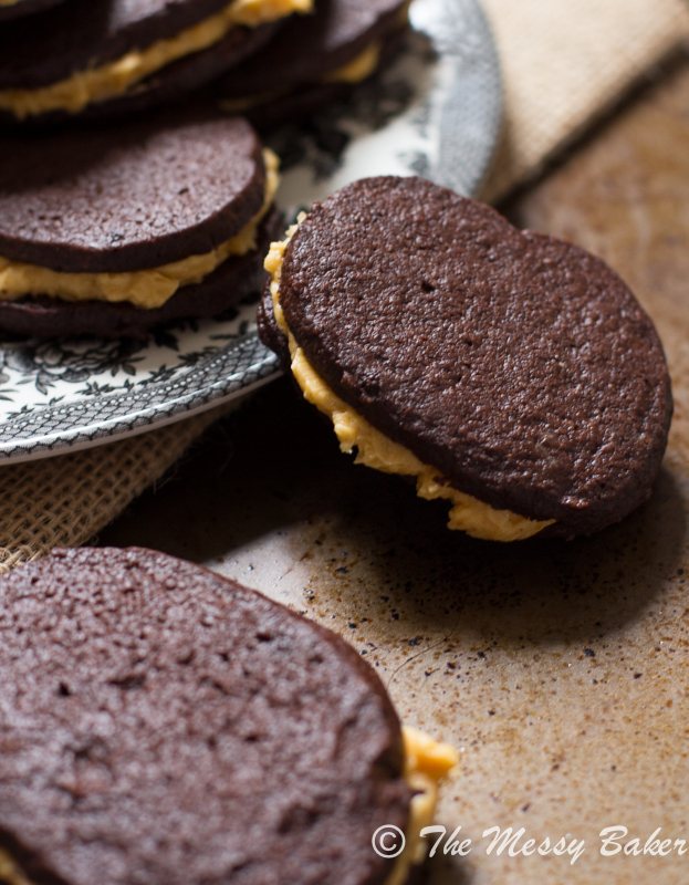 Homemade Oreo Cookies with Pumpkin Buttercream | www.themessybakerblog.com -8887