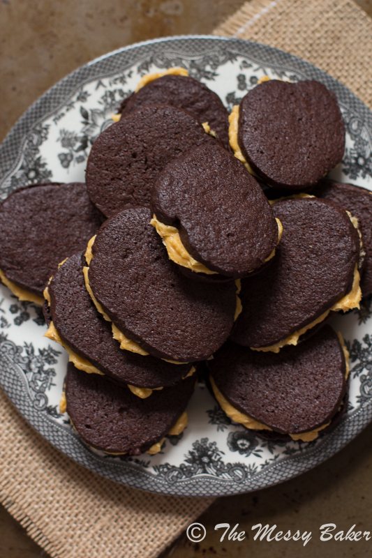Homemade Oreo Cookies with Pumpkin Buttercream | www.themessybakerblog.com -8863