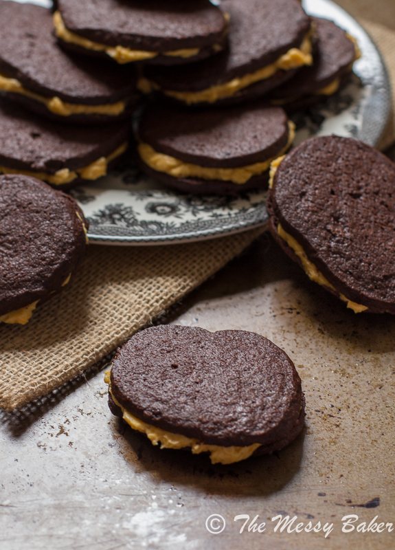 Homemade Oreo Cookies with Pumpkin Buttercream | www.themessybakerblog.com -8891