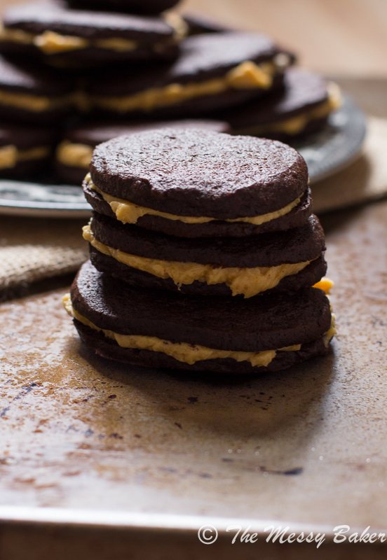 Homemade Oreo Cookies with Pumpkin Buttercream | www.themessybakerblog.com -8895